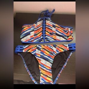 Women's GIANNI BINI high neck halter Bikini Swimsuit - Size L